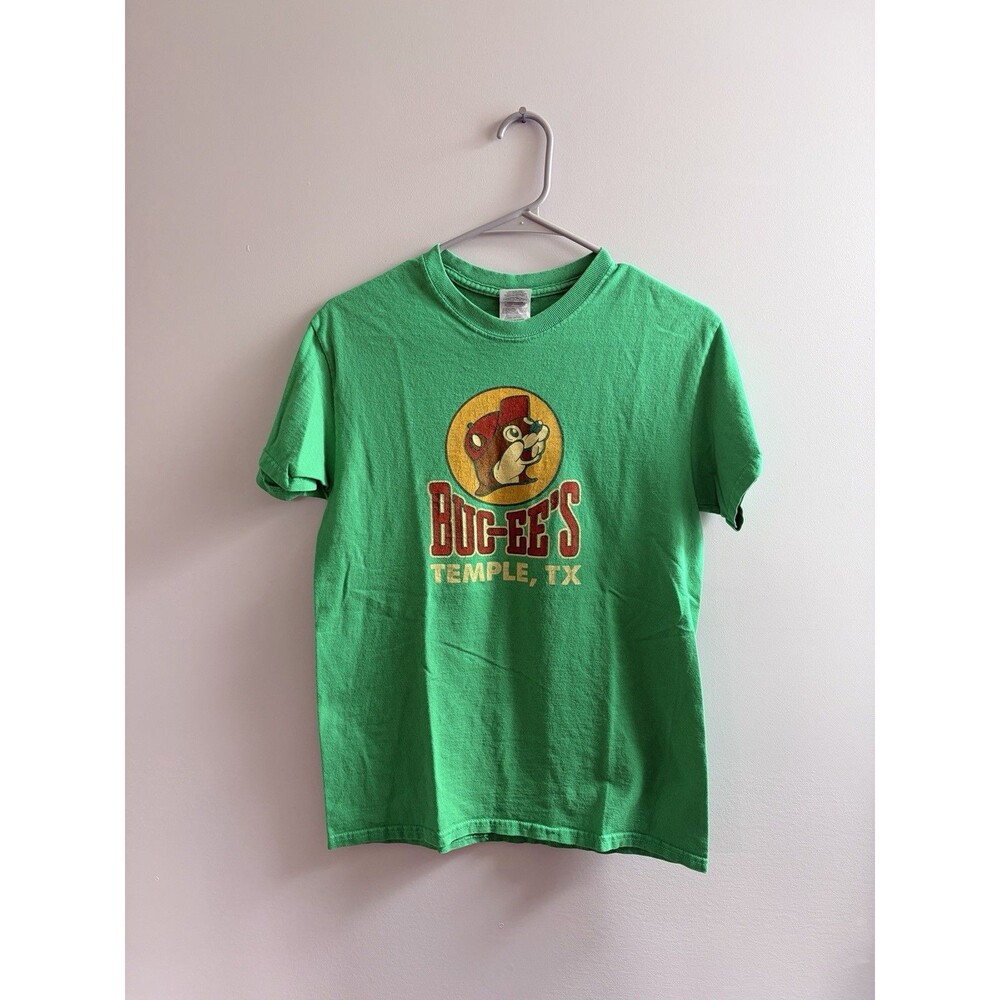 Buc-ee's Beaver Temple Texas T-Shirt Large Green Novelty Graphic Travel Souvenir